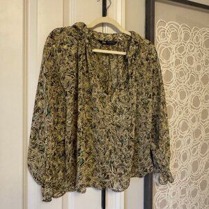 Zara Ruffled Blouse Size Medium
